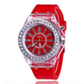 LED Luminous Watches Geneva Women Quartz Watch Women Ladies Silicone Bracelet Watches