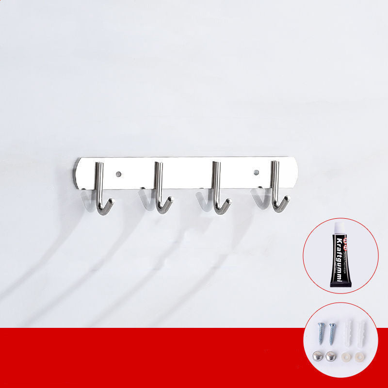 Punch-free Thickened Stainless Steel Hook Rack Kitchen Utensils Row Hook Storage