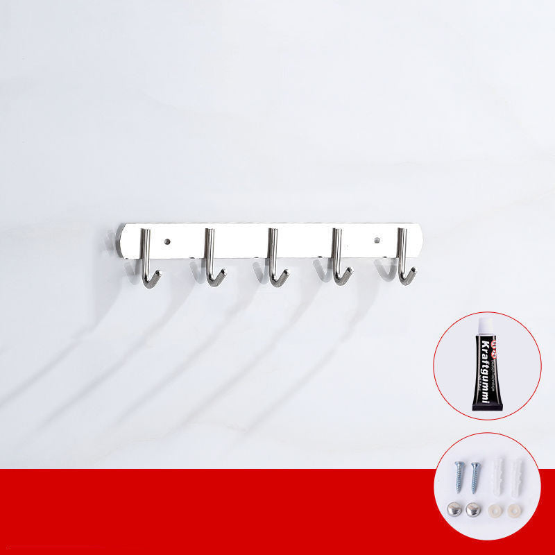 Punch-free Thickened Stainless Steel Hook Rack Kitchen Utensils Row Hook Storage